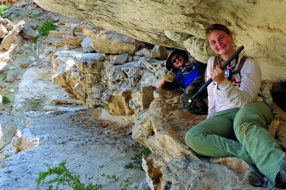 photo of students in cave